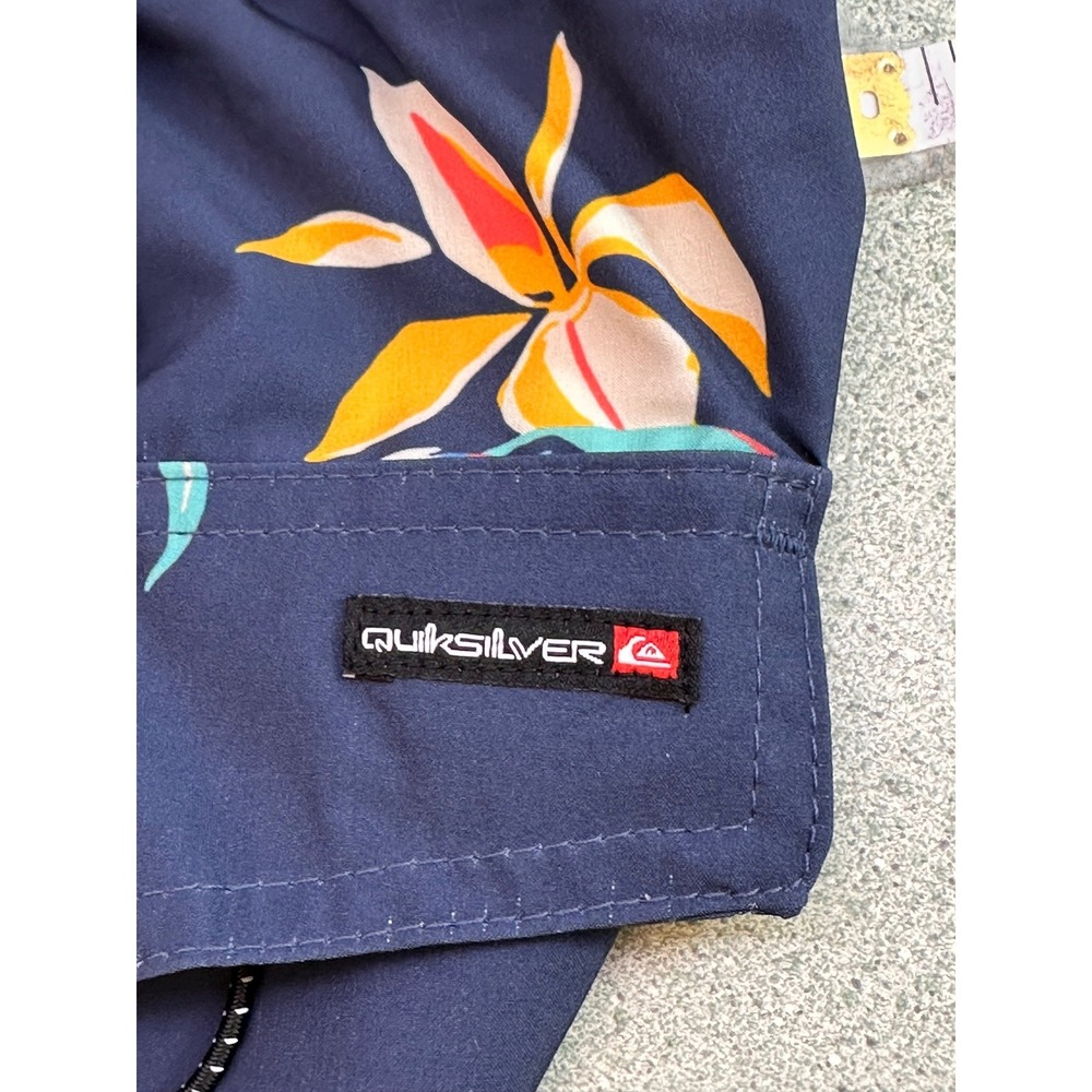 Quiksilver Mens Tropical Floral Swim Trunks Navy Blue Yellow 2XL QSM15VL049 NWT - Picture 12 of 12